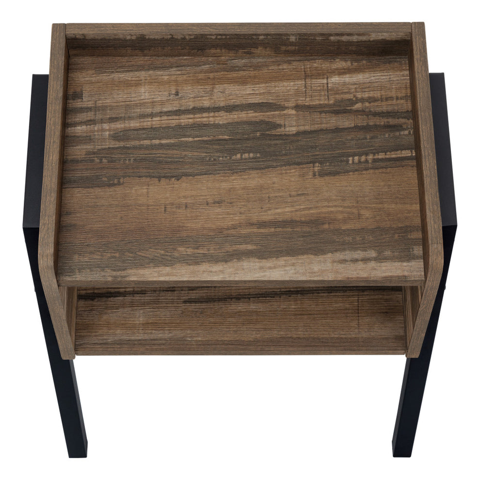 23" Black And Brown End Table With Shelf By Homeroots | End Tables | Modishstore - 5