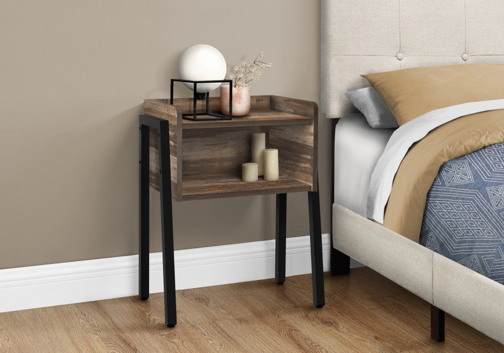 23" Black And Brown End Table With Shelf By Homeroots | End Tables | Modishstore - 7