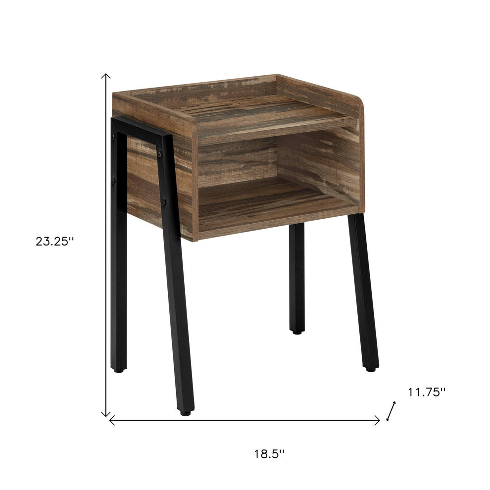 23" Black And Brown End Table With Shelf By Homeroots | End Tables | Modishstore - 8