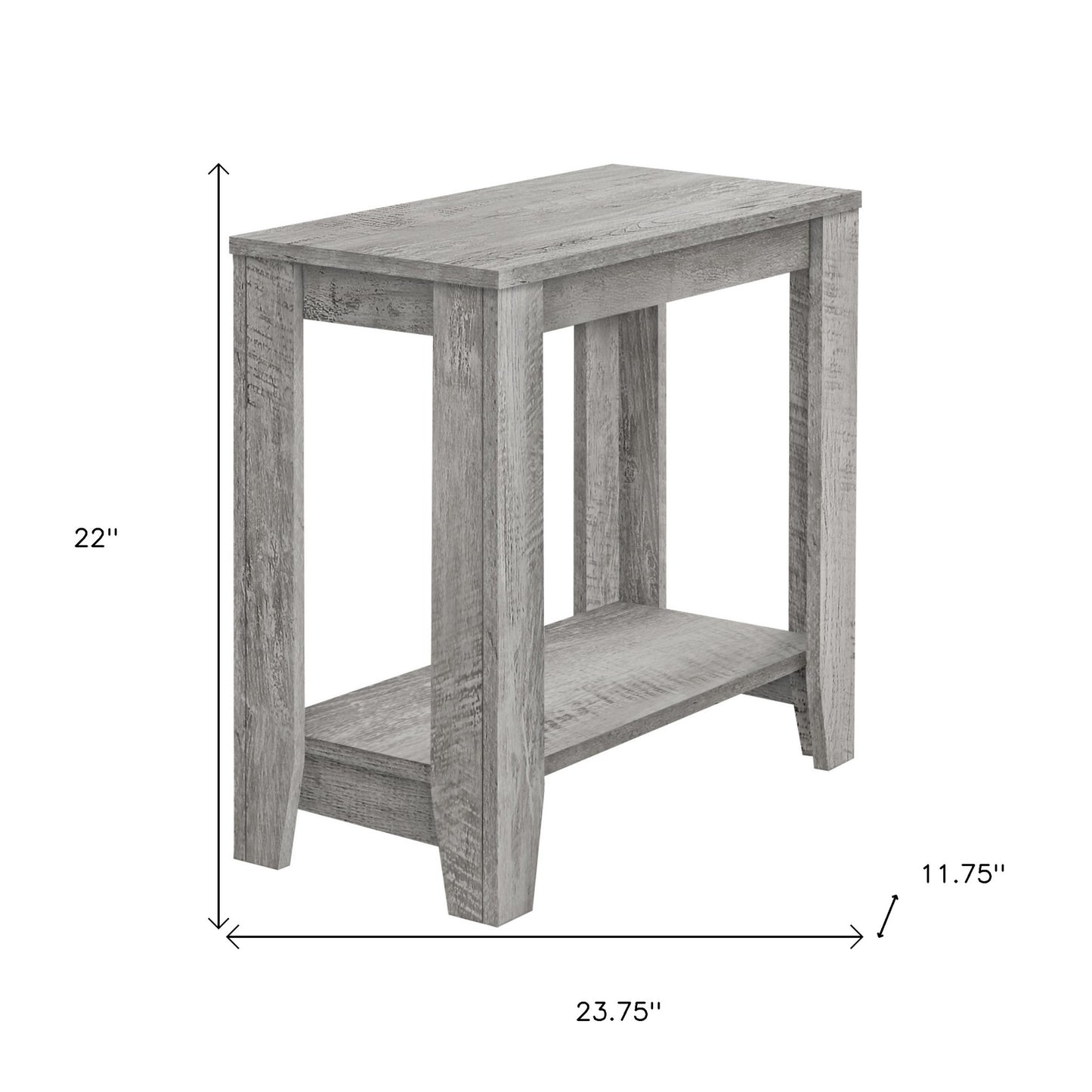 22" Grey End Table With Shelf By Homeroots | End Tables | Modishstore - 4
