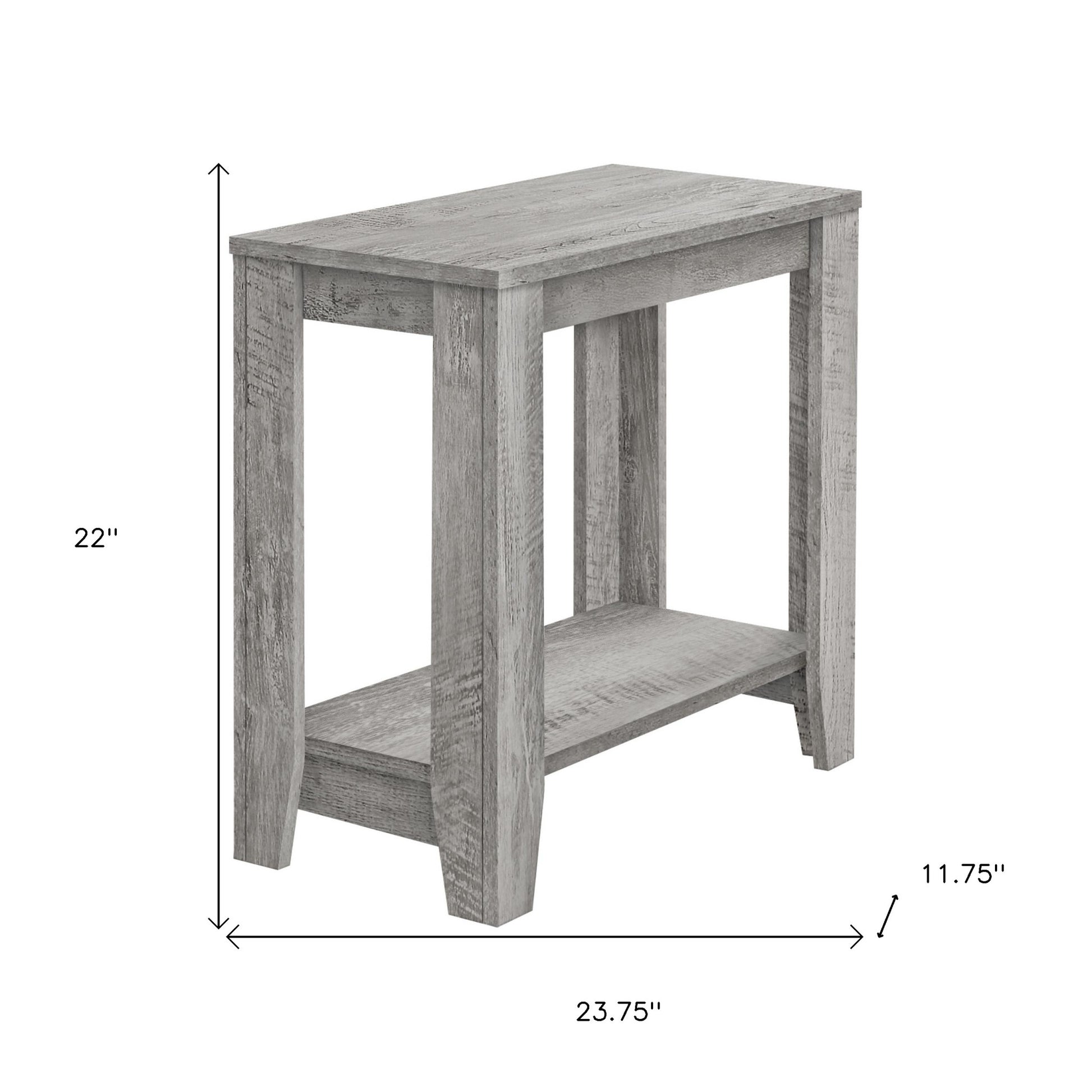 22" Grey End Table With Shelf By Homeroots | End Tables | Modishstore - 4