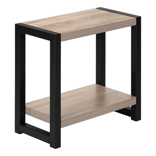 22" Black And Dark Taupe End Table With Shelf By Homeroots | End Tables | Modishstore