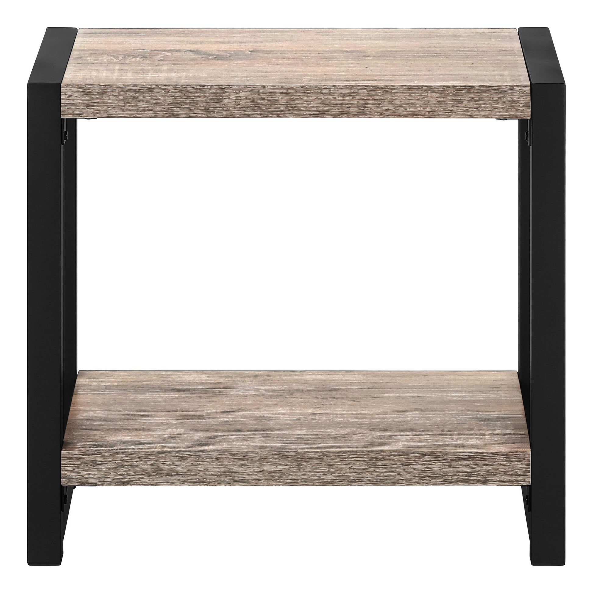 22" Black And Dark Taupe End Table With Shelf By Homeroots | End Tables | Modishstore - 2