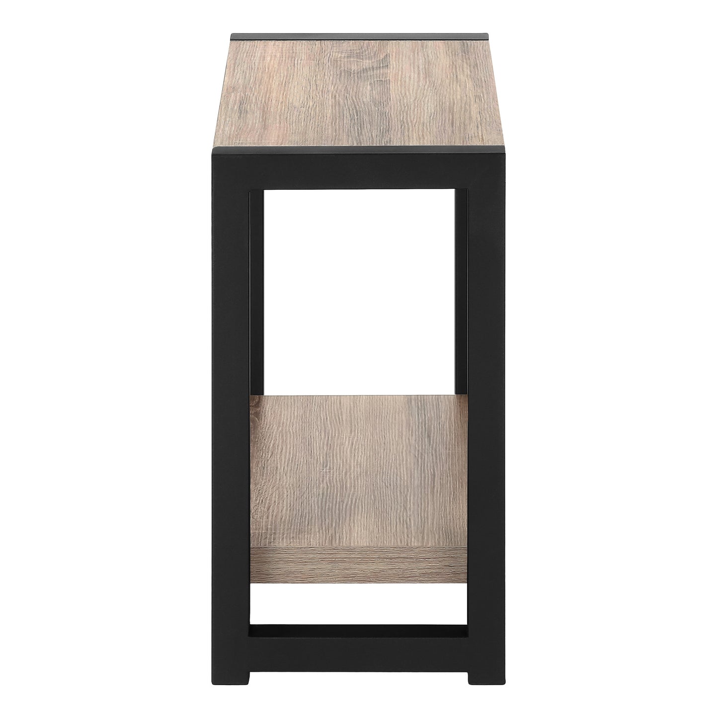 22" Black And Dark Taupe End Table With Shelf By Homeroots | End Tables | Modishstore - 3