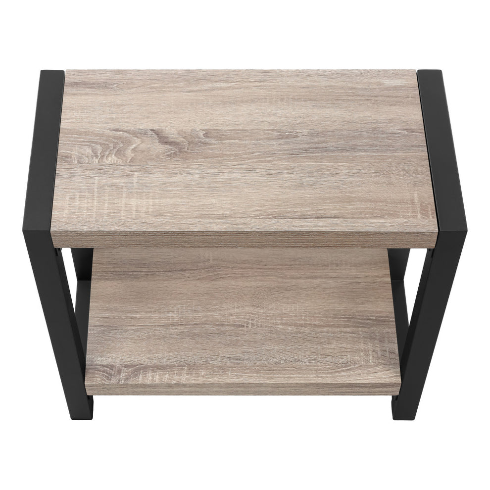 22" Black And Dark Taupe End Table With Shelf By Homeroots | End Tables | Modishstore - 5