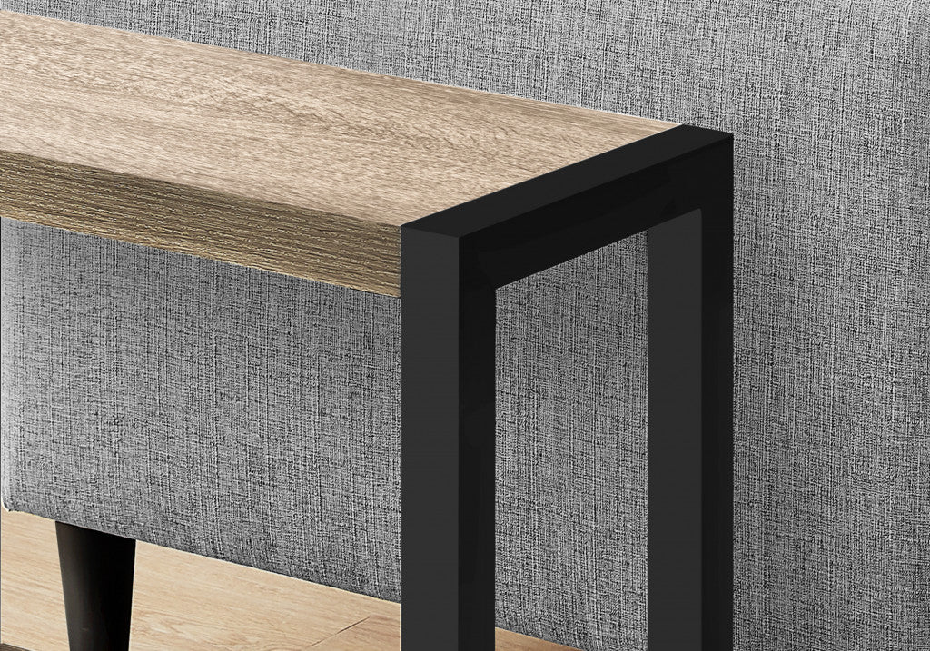 22" Black And Dark Taupe End Table With Shelf By Homeroots