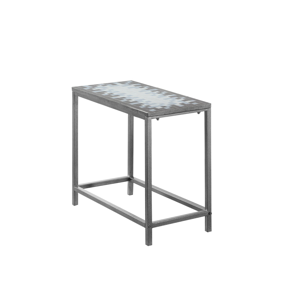 22" Gray And White Tile End Table By Homeroots | End Tables | Modishstore