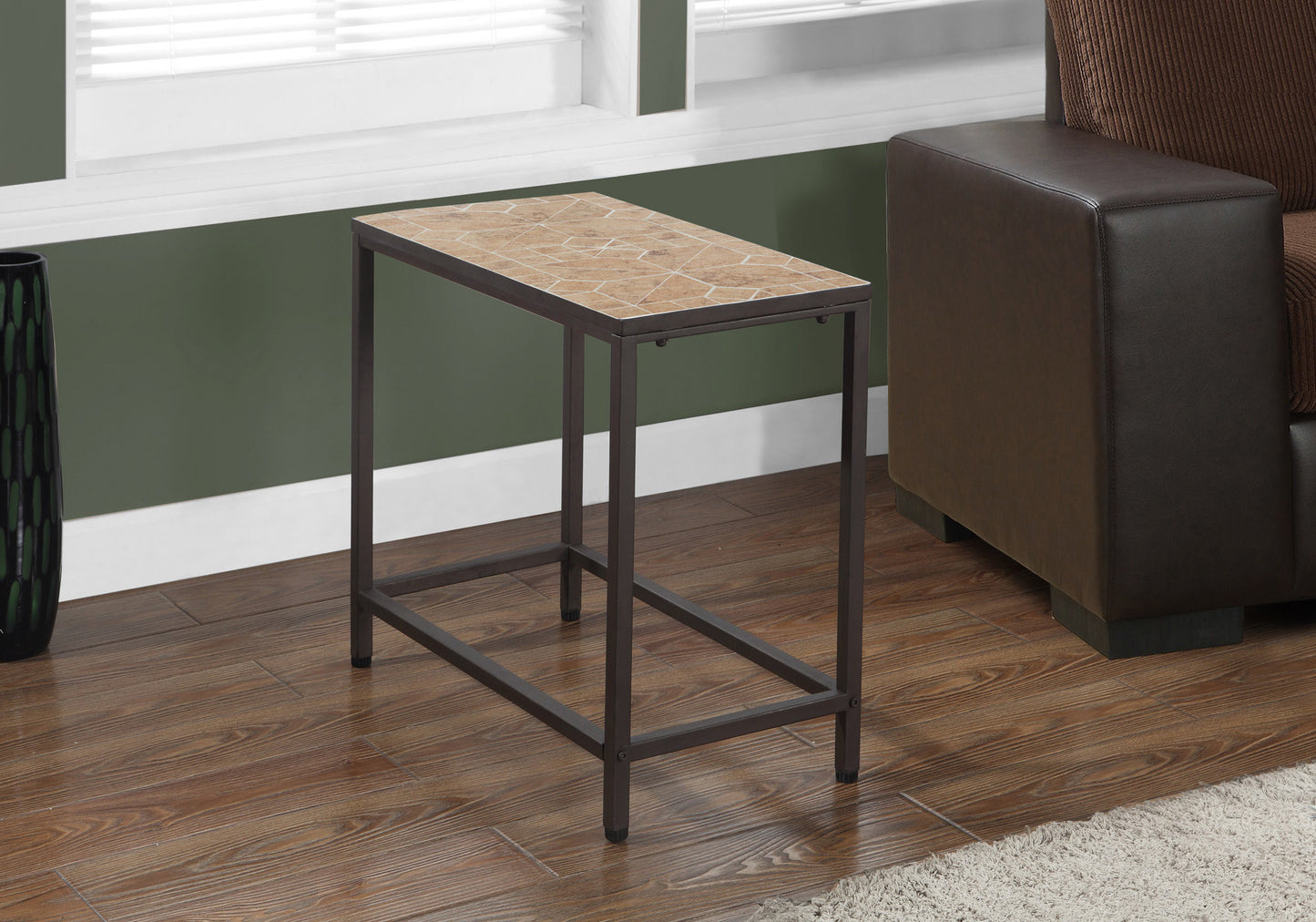 22" Brown Tile End Table By Homeroots | End Tables | Modishstore - 2