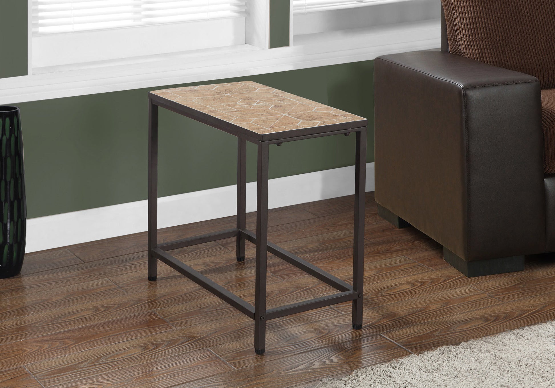 22" Brown Tile End Table By Homeroots | End Tables | Modishstore - 2