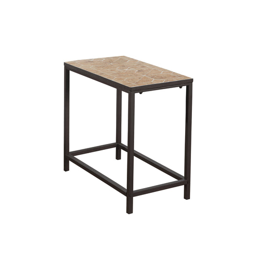 22" Brown Tile End Table By Homeroots