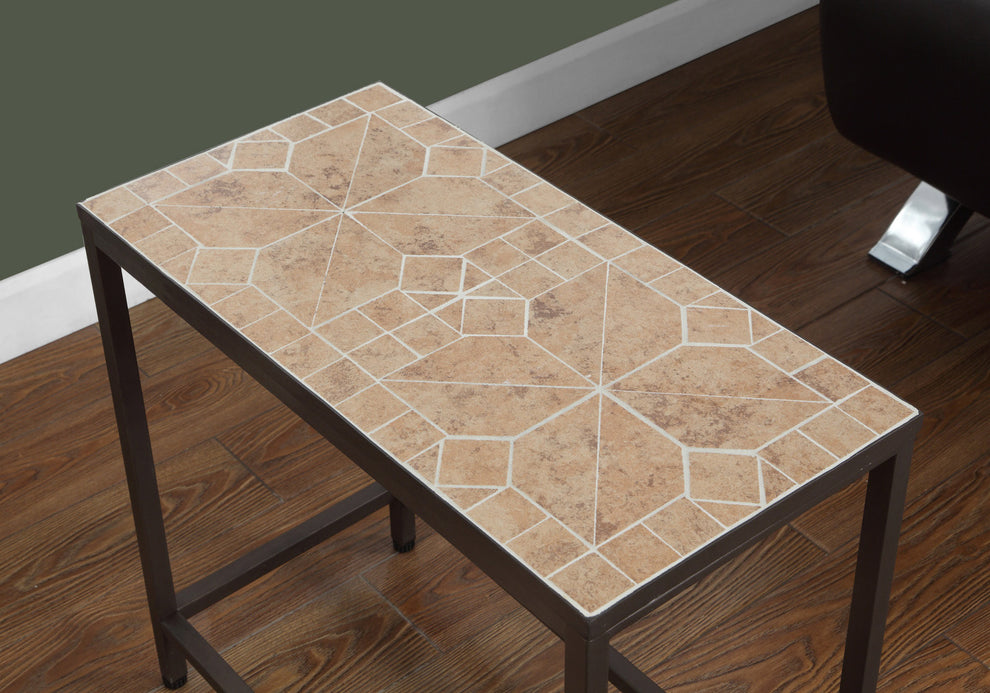 22" Brown Tile End Table By Homeroots | End Tables | Modishstore - 3
