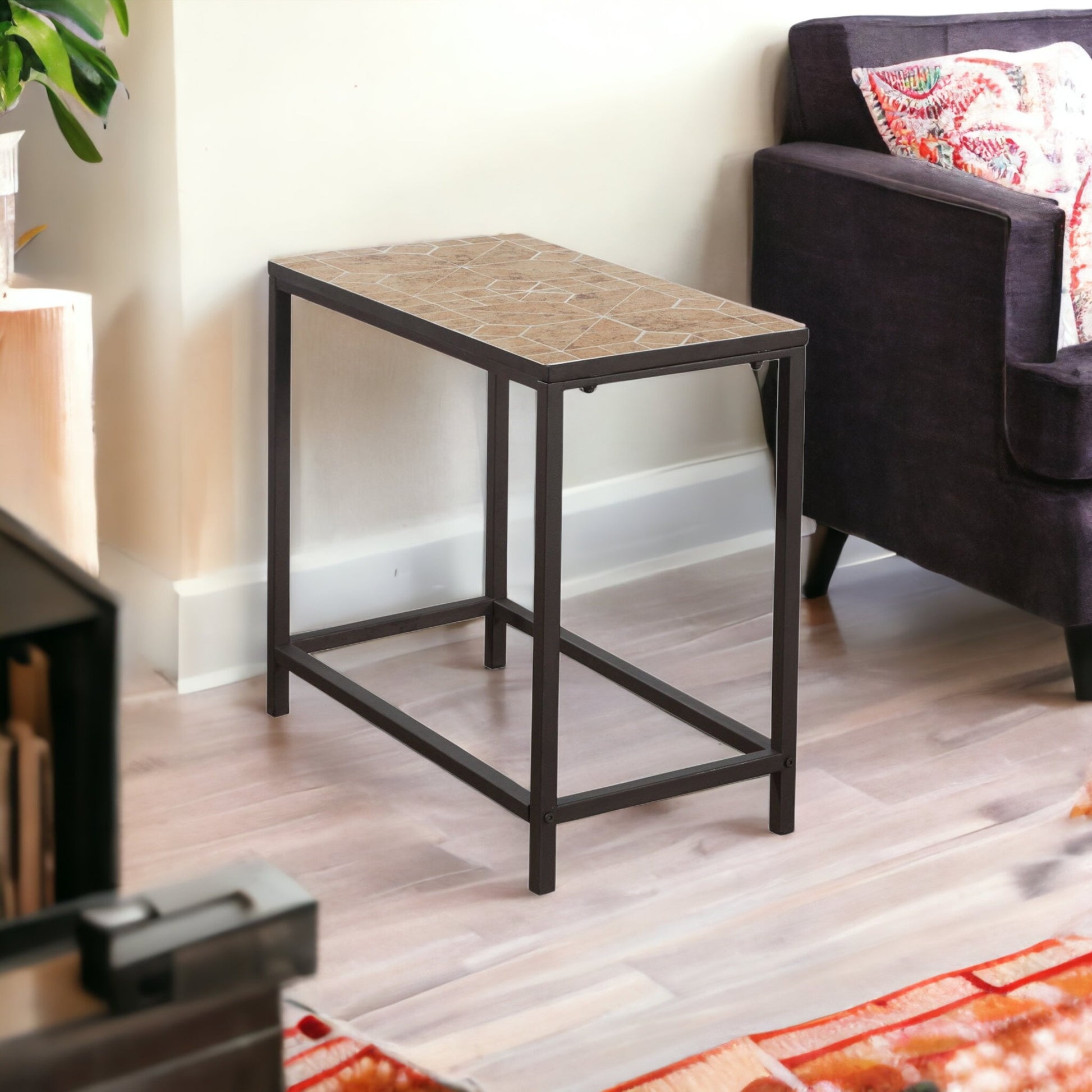 22" Brown Tile End Table By Homeroots | End Tables | Modishstore - 6