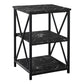 26" Black Faux Marble End Table With Two Shelves By Homeroots | End Tables | Modishstore