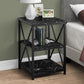 26" Black Faux Marble End Table With Two Shelves By Homeroots | End Tables | Modishstore - 3