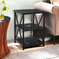 26" Black Faux Marble End Table With Two Shelves By Homeroots | End Tables | Modishstore - 6