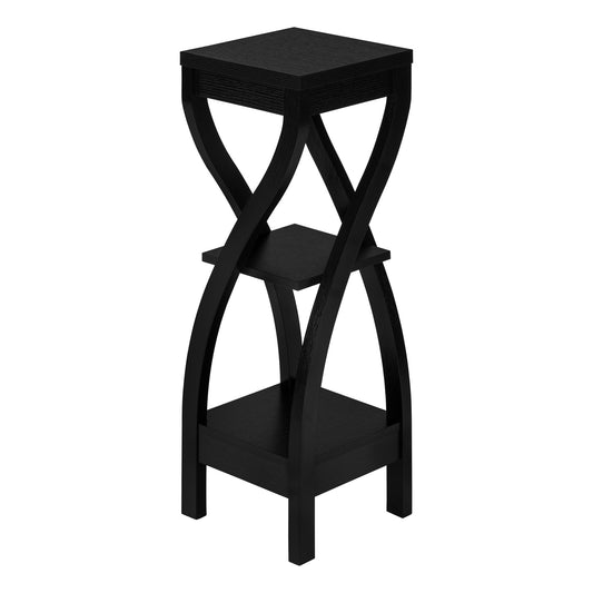 32" Black End Table With Two Shelves By Homeroots