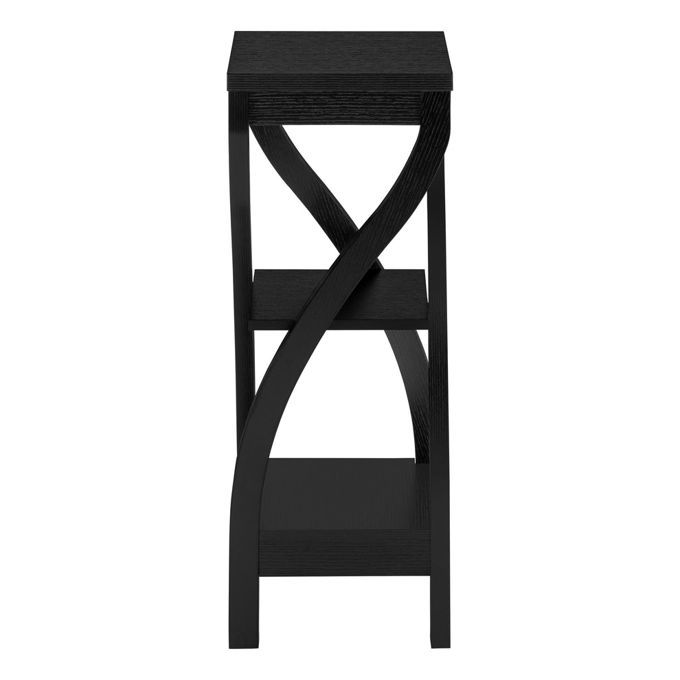 32" Black End Table With Two Shelves By Homeroots | End Tables | Modishstore - 2
