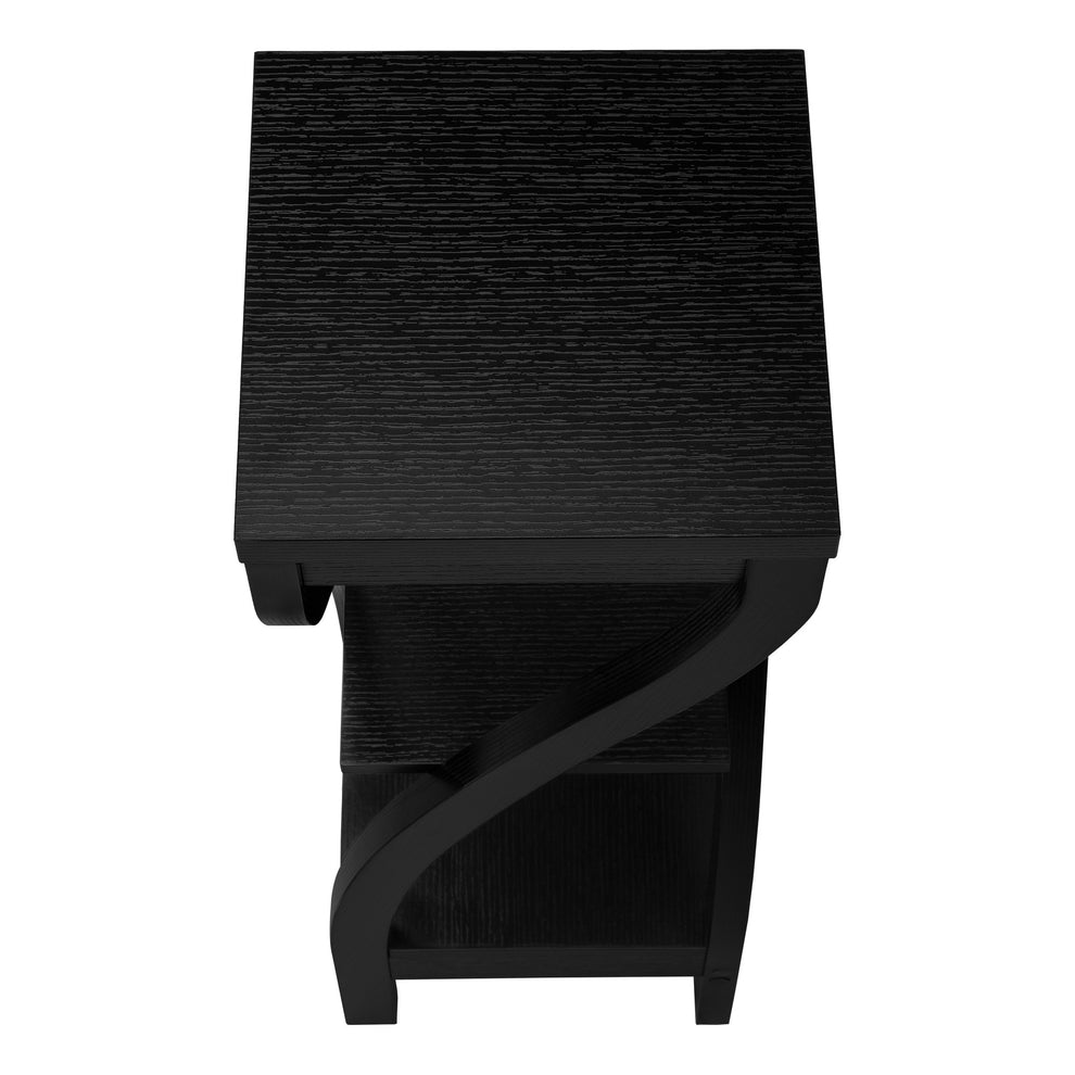 32" Black End Table With Two Shelves By Homeroots | End Tables | Modishstore - 3