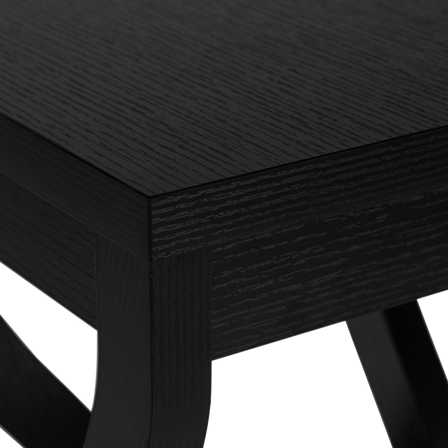 32" Black End Table With Two Shelves By Homeroots | End Tables | Modishstore - 4