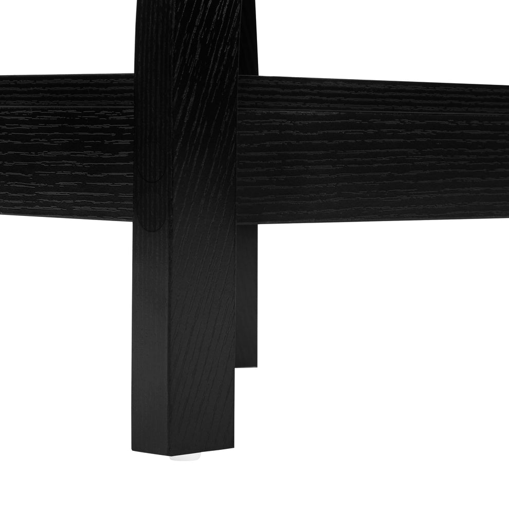 32" Black End Table With Two Shelves By Homeroots | End Tables | Modishstore - 5