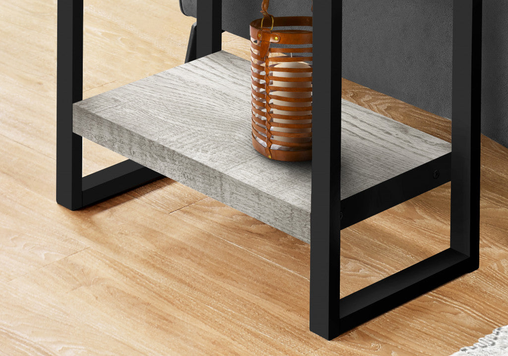 24" Black And Grey End Table With Shelf By Homeroots | End Tables | Modishstore - 6