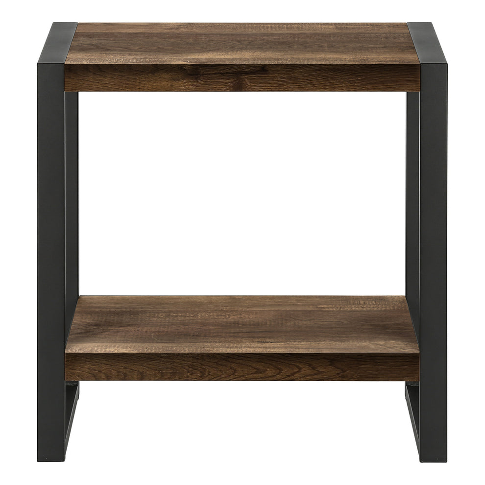 24" Black And Brown End Table With Shelf By Homeroots | End Tables | Modishstore - 2