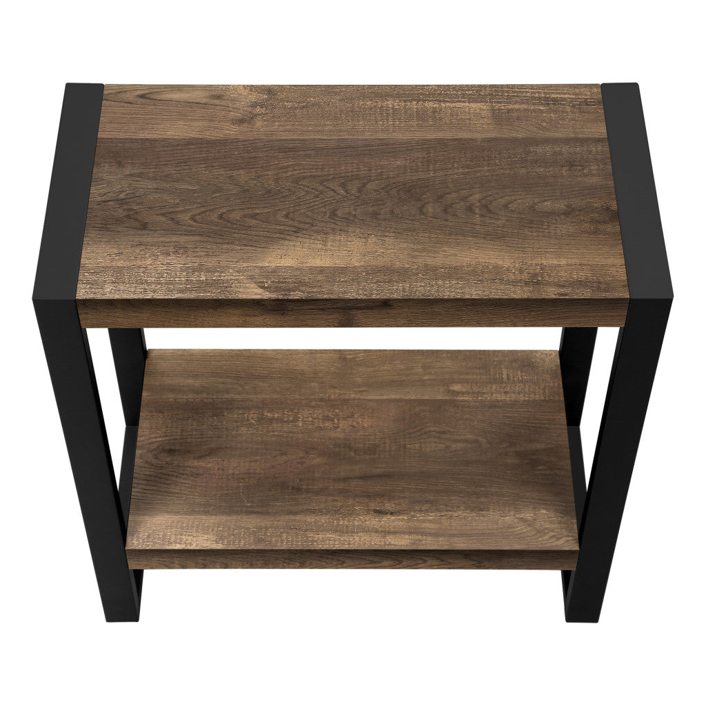 24" Black And Brown End Table With Shelf By Homeroots | End Tables | Modishstore - 5