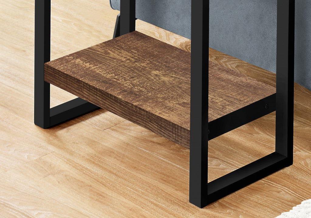 24" Black And Brown End Table With Shelf By Homeroots | End Tables | Modishstore - 7