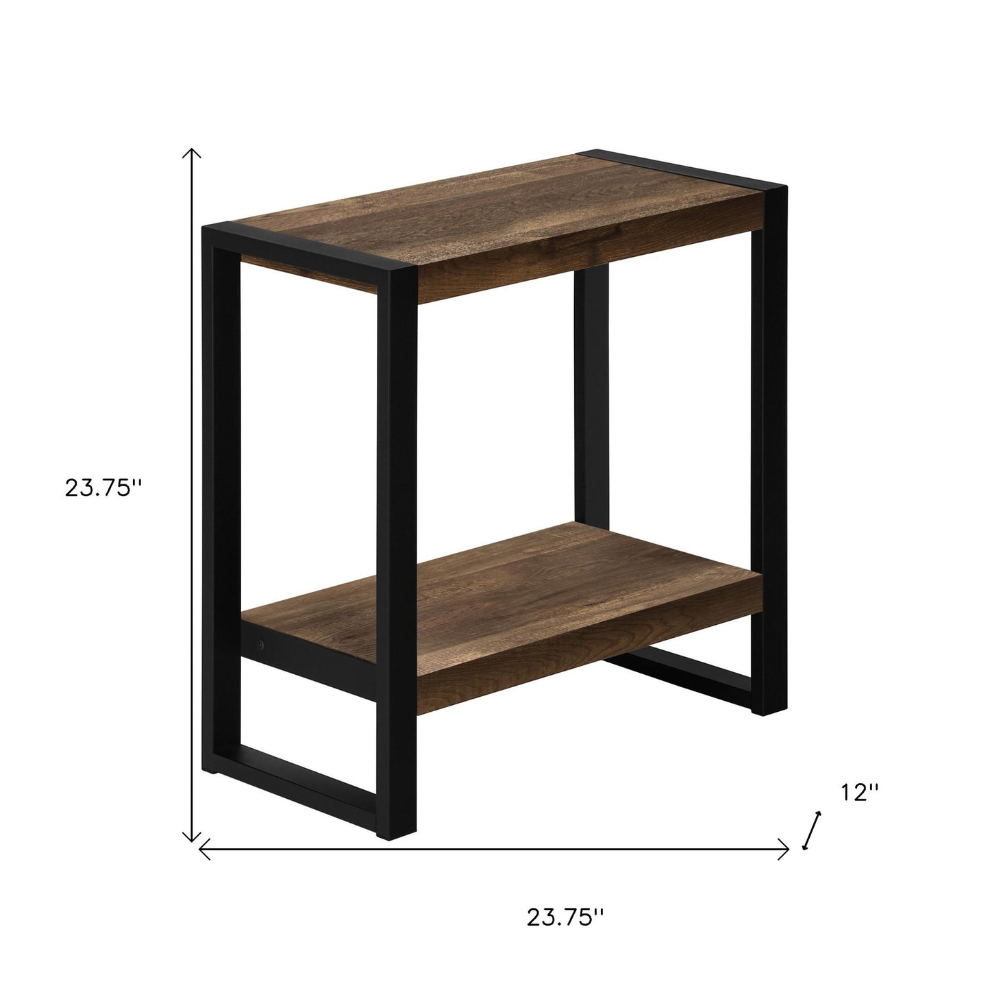 24" Black And Brown End Table With Shelf By Homeroots | End Tables | Modishstore - 8