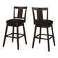 28" Espresso Solid Wood Bar Height Bar Chair With Footrest By Homeroots | Bar Stools | Modishstore - 2