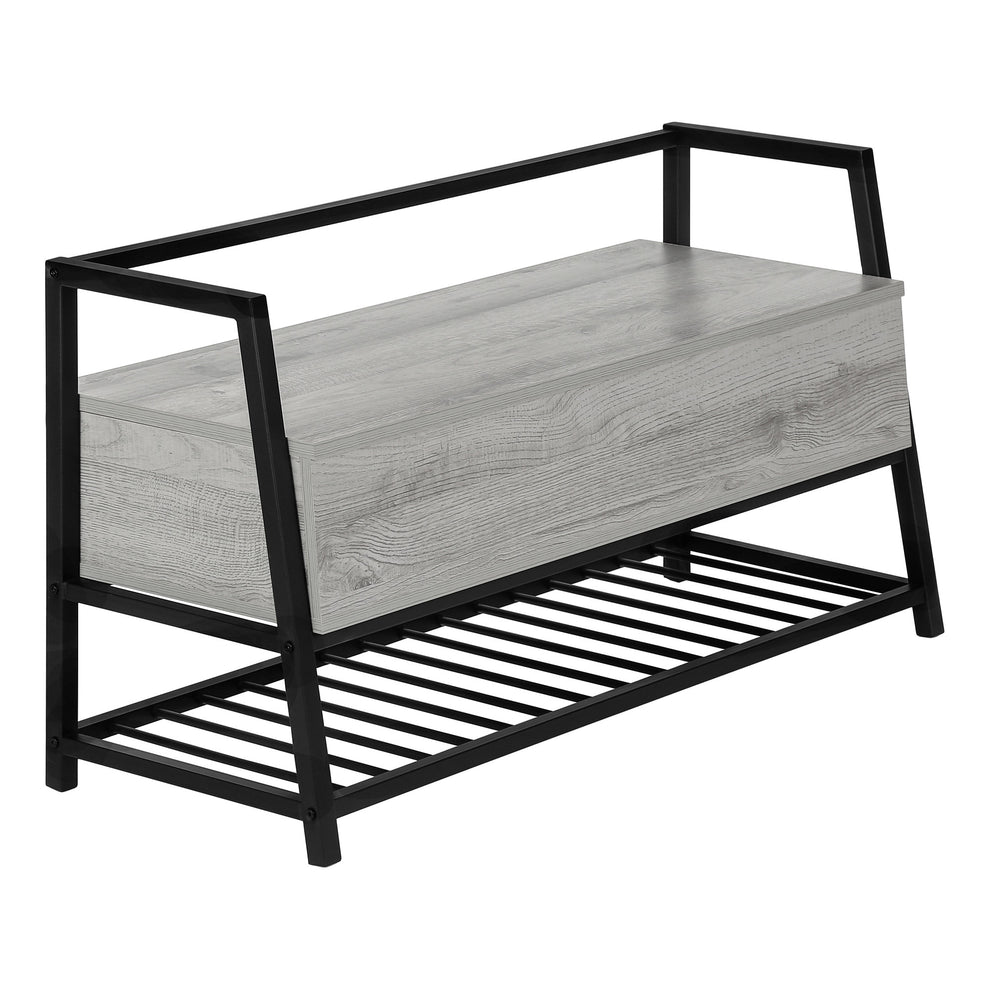42" Gray And Black Bench With Flip top By Homeroots | Benches | Modishstore - 2
