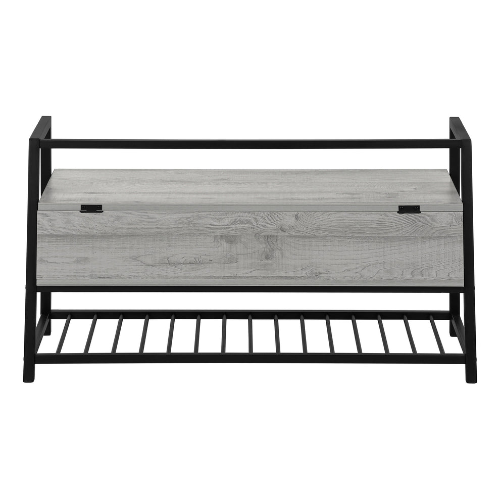 42" Gray And Black Bench With Flip top By Homeroots | Benches | Modishstore - 4