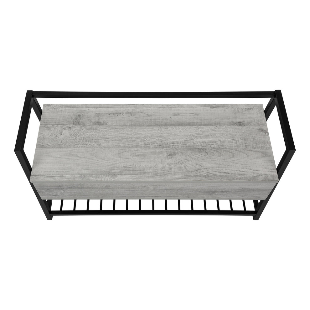42" Gray And Black Bench With Flip top By Homeroots | Benches | Modishstore - 5