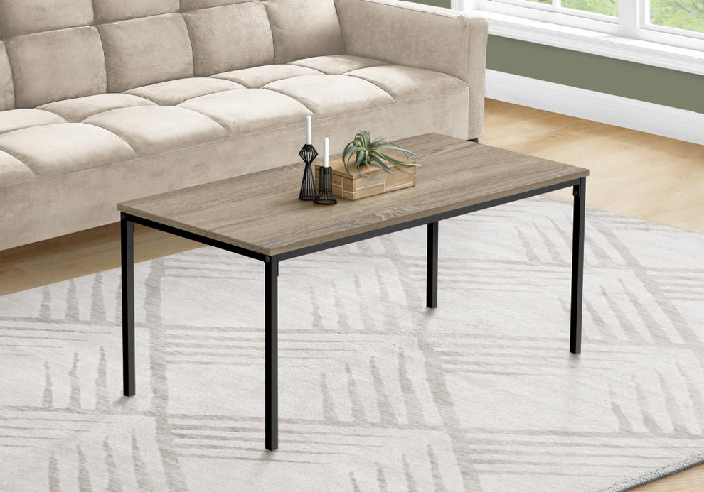 40" Dark Taupe And Black Rectangular Coffee Table By Homeroots | Coffee Tables | Modishstore - 3