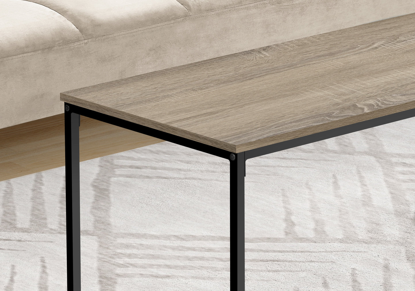 40" Dark Taupe And Black Rectangular Coffee Table By Homeroots | Coffee Tables | Modishstore - 4