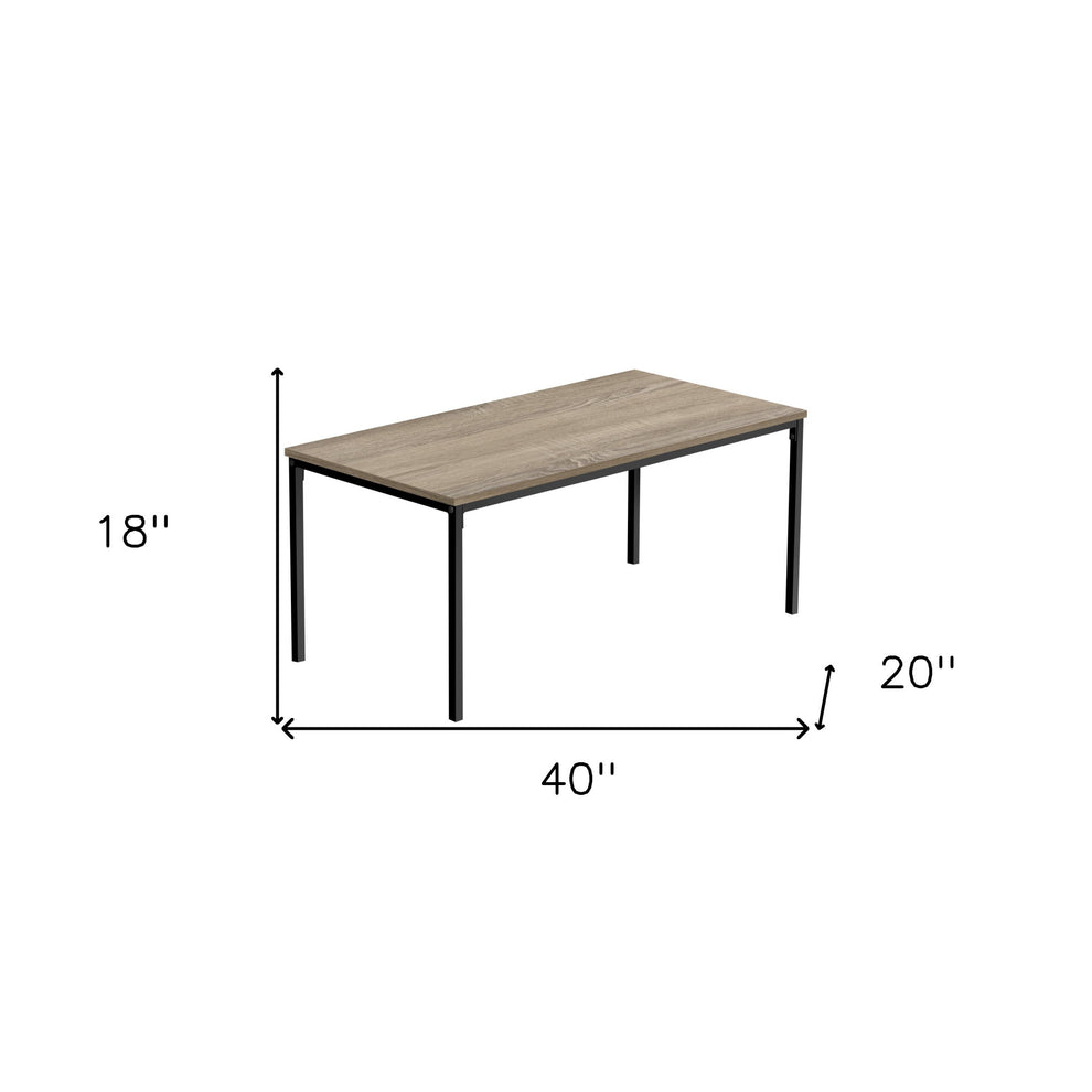 40" Dark Taupe And Black Rectangular Coffee Table By Homeroots | Coffee Tables | Modishstore - 5