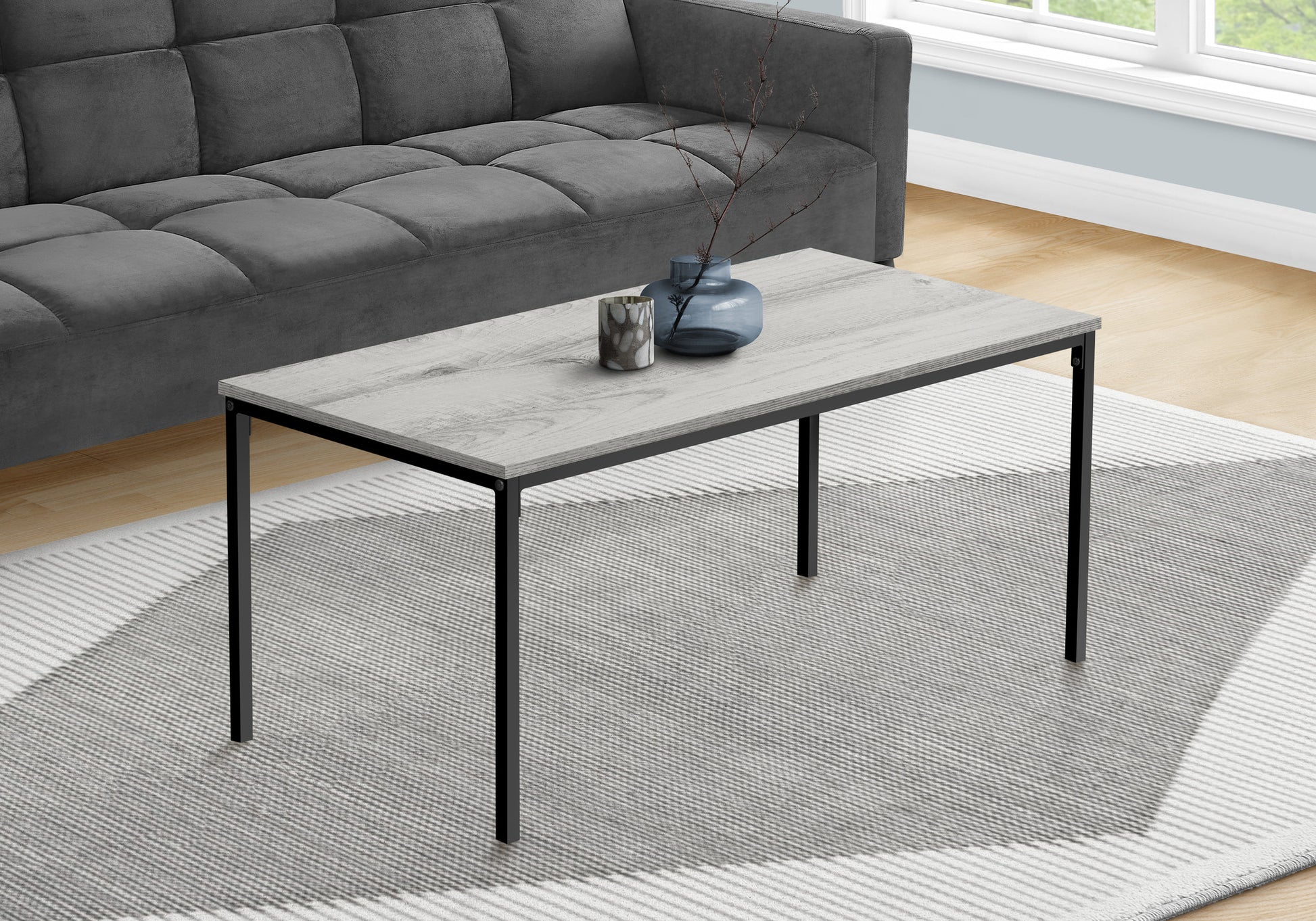 40" Grey And Black Rectangular Coffee Table By Homeroots | Coffee Tables | Modishstore - 7