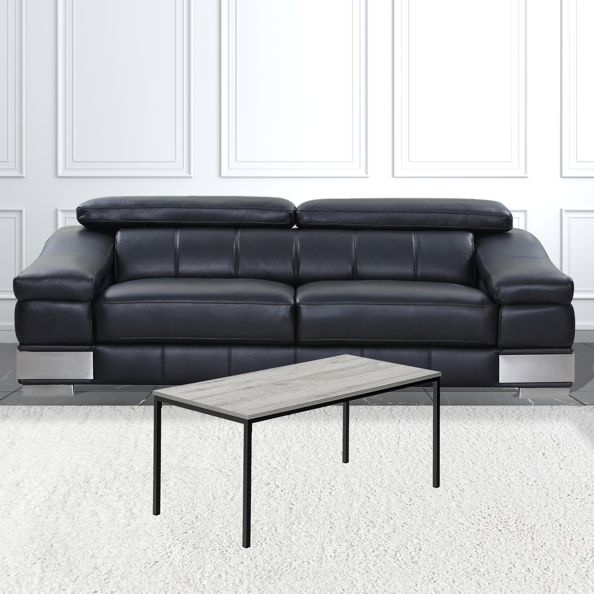 40" Grey And Black Rectangular Coffee Table By Homeroots | Coffee Tables | Modishstore - 6