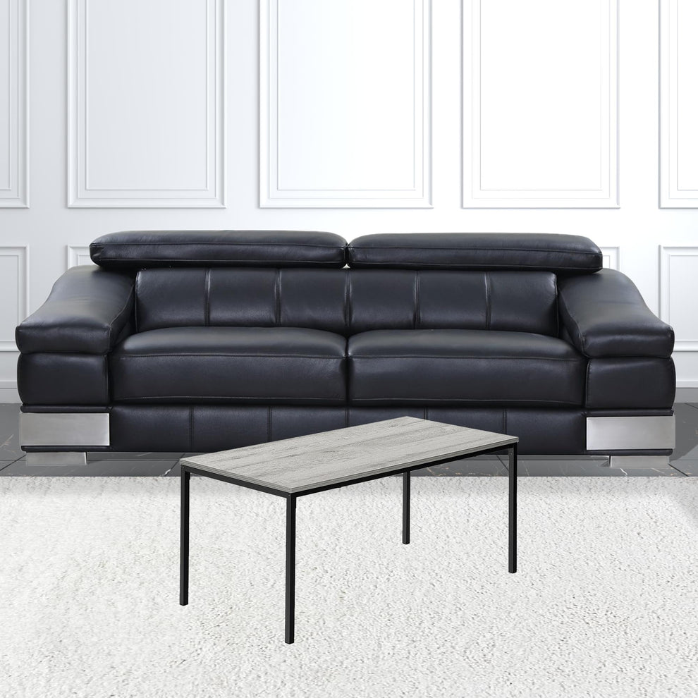 40" Grey And Black Rectangular Coffee Table By Homeroots | Coffee Tables | Modishstore - 6