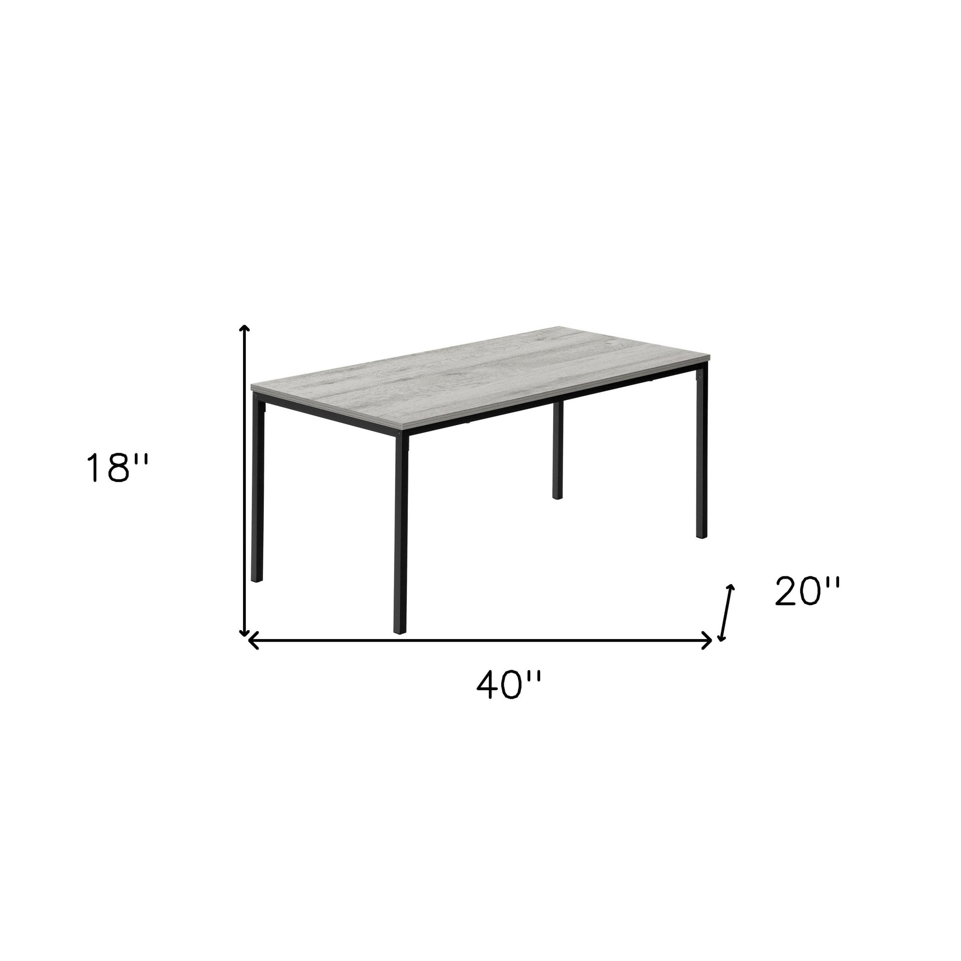40" Grey And Black Rectangular Coffee Table By Homeroots | Coffee Tables | Modishstore - 9