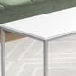 40" White And Silver Rectangular Coffee Table By Homeroots