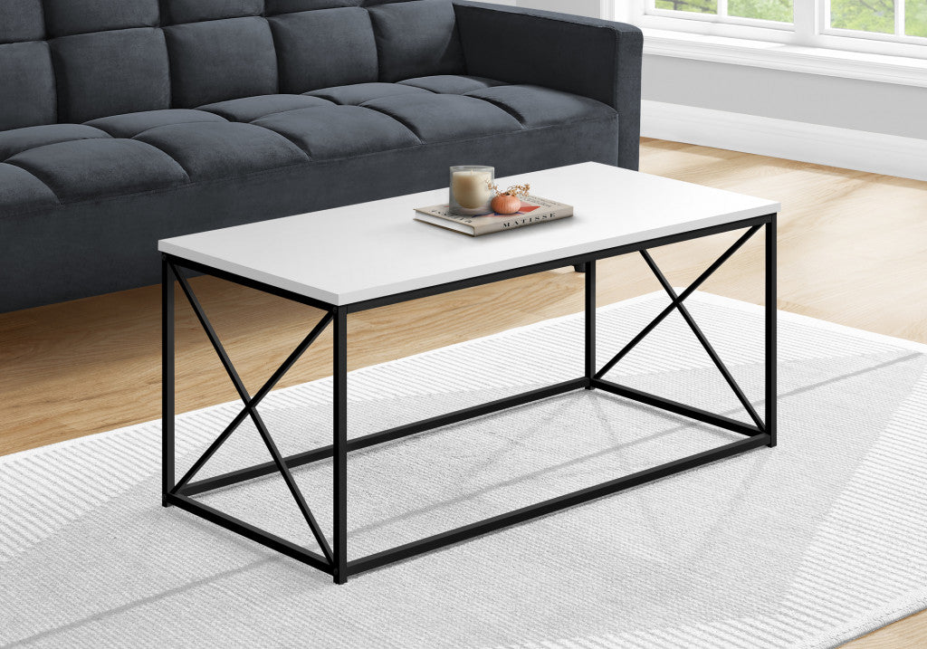 41" White Rectangular Coffee Table By Homeroots