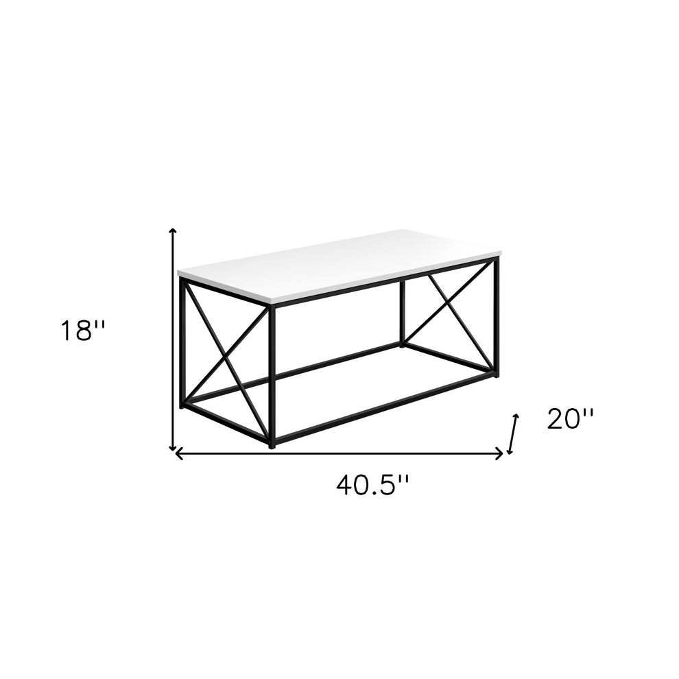 41" White Rectangular Coffee Table By Homeroots | Coffee Tables | Modishstore - 5