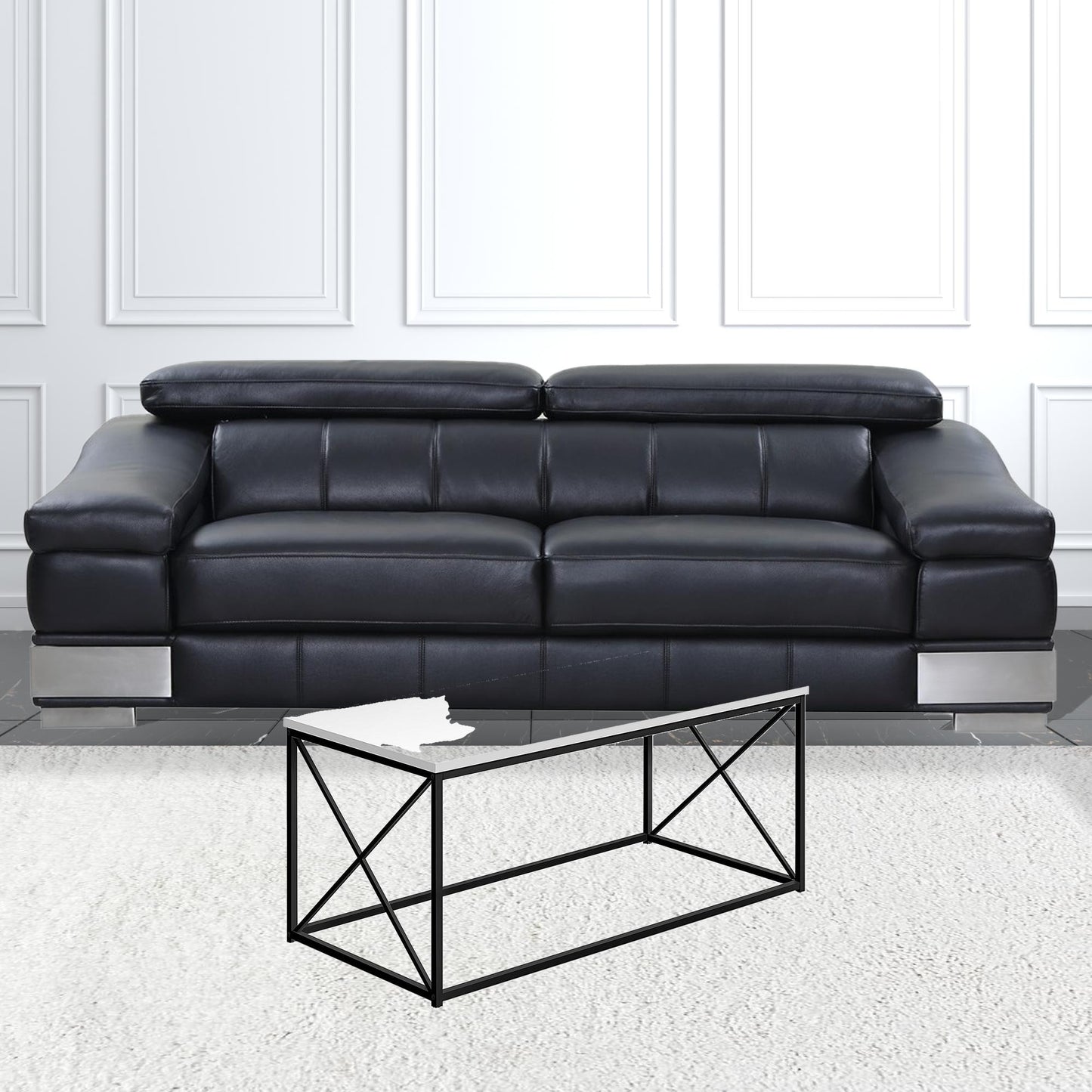 41" White Rectangular Coffee Table By Homeroots | Coffee Tables | Modishstore - 2