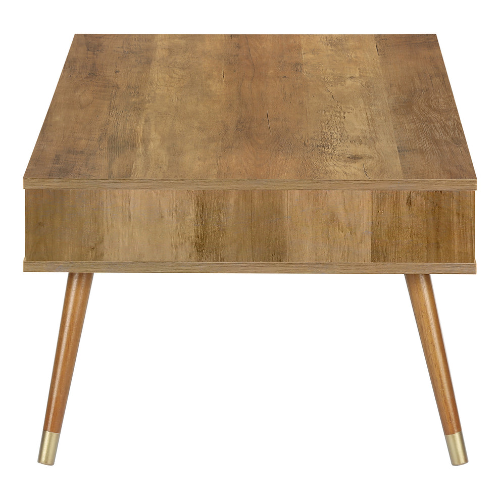 44" Walnut Rectangular Coffee Table With Drawer And Shelf By Homeroots | Coffee Tables | Modishstore - 3