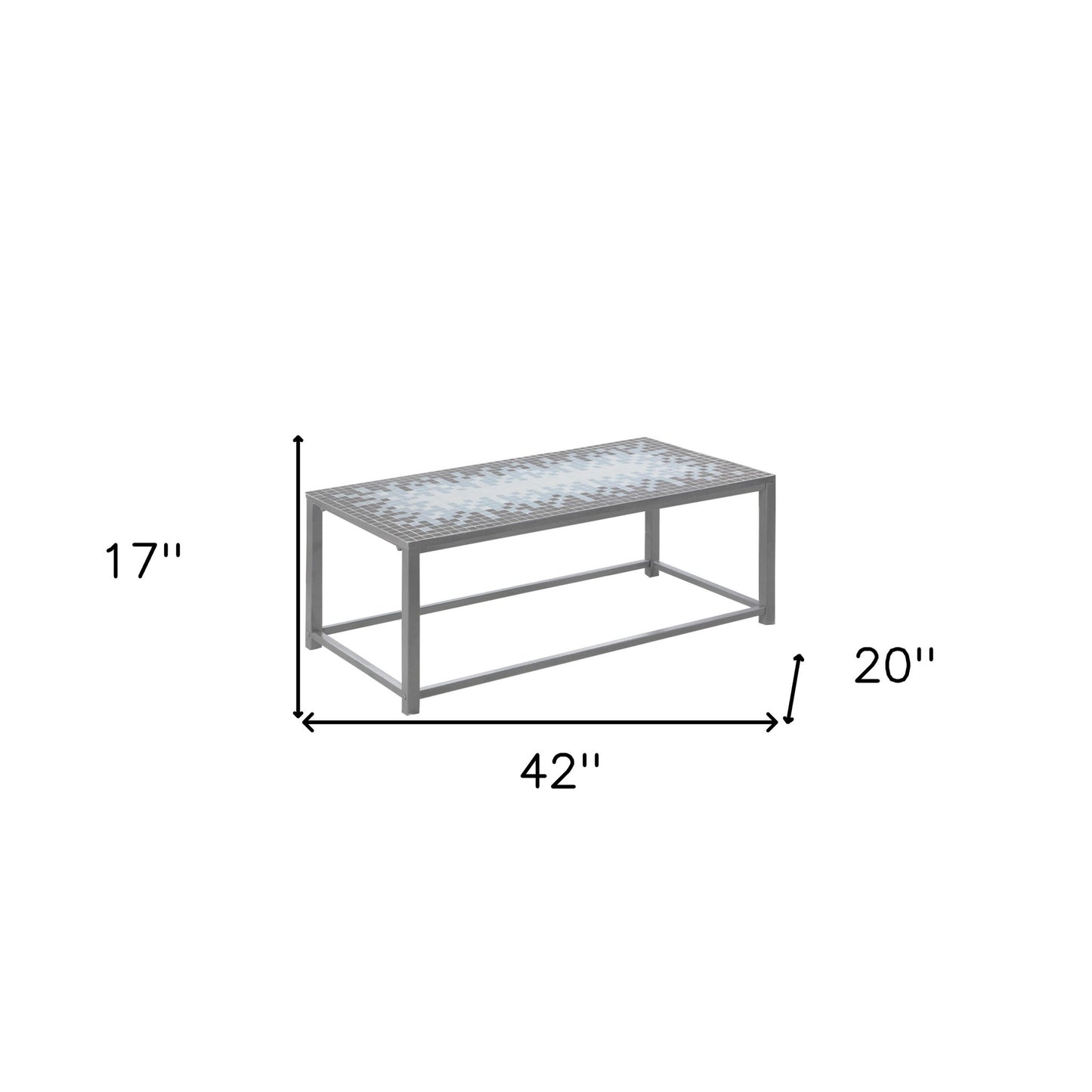 42" Grey Rectangular Coffee Table By Homeroots