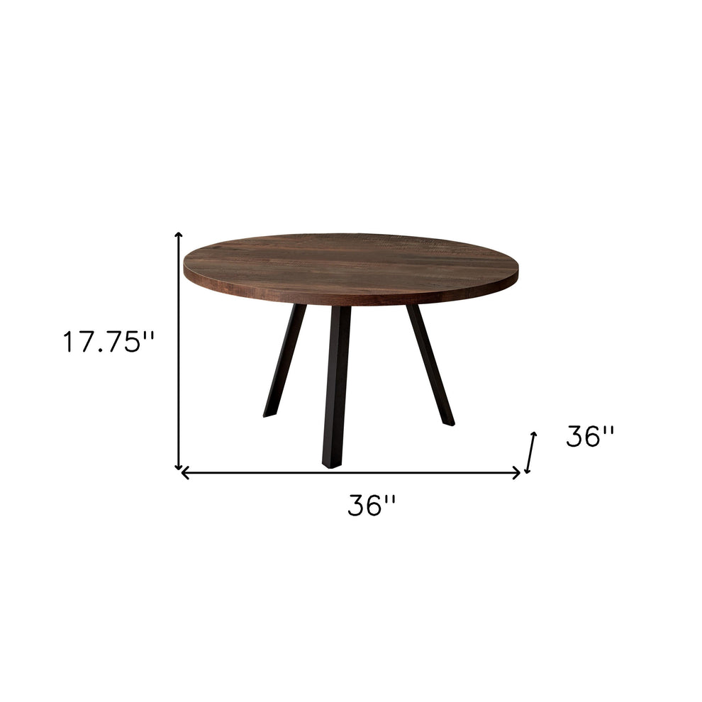 36" Brown And Black Round Coffee Table By Homeroots | Coffee Tables | Modishstore - 5