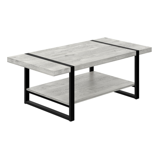 47" Grey And Black Rectangular Coffee Table With Shelf By Homeroots | Coffee Tables | Modishstore