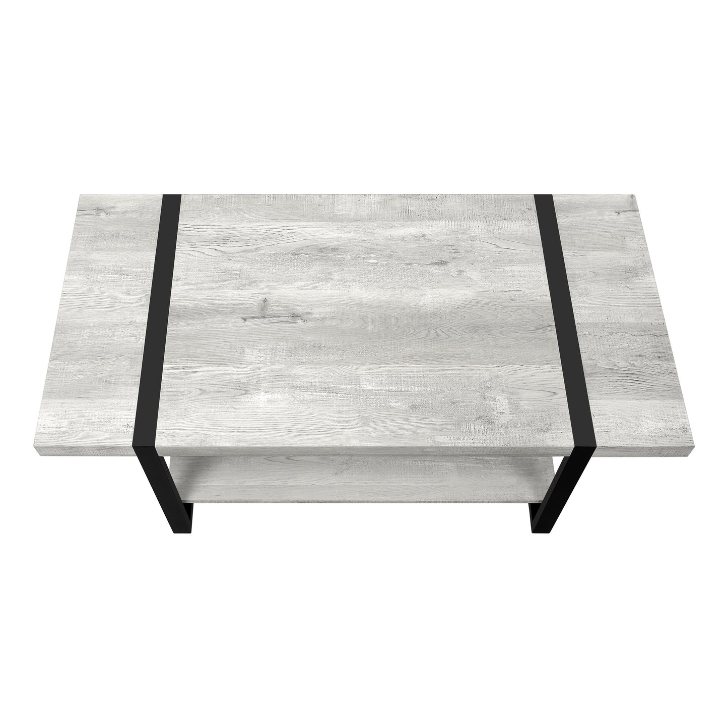 47" Grey And Black Rectangular Coffee Table With Shelf By Homeroots | Coffee Tables | Modishstore - 4