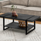 47" Black Rectangular Coffee Table With Shelf By Homeroots | Coffee Tables | Modishstore - 7
